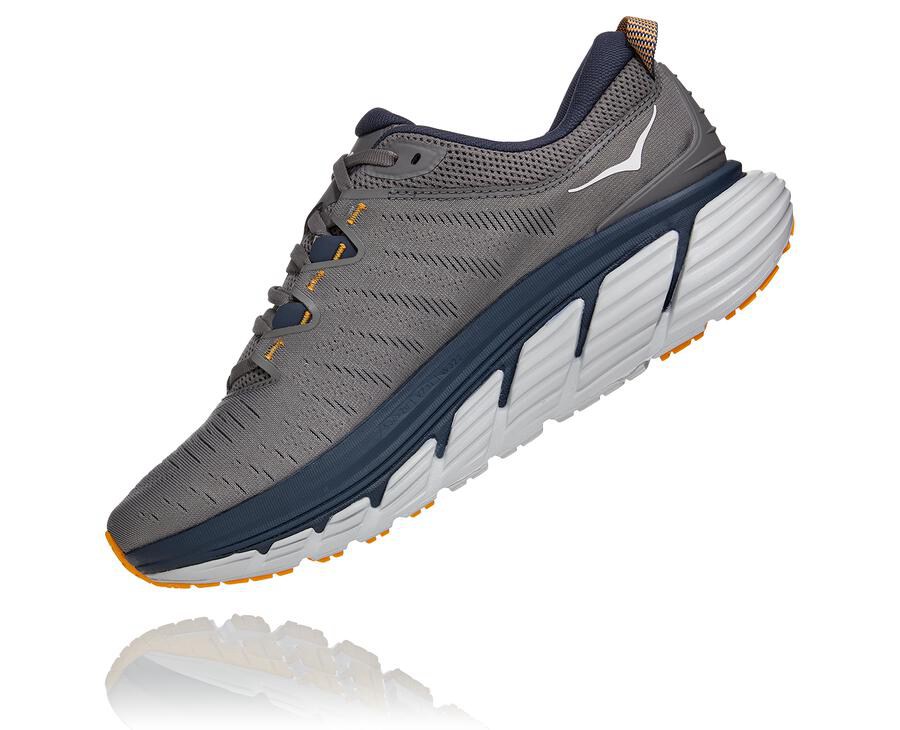 Running Shoes Mens - Hoka One One Gaviota 3 - Grey - MUAOBYT-41